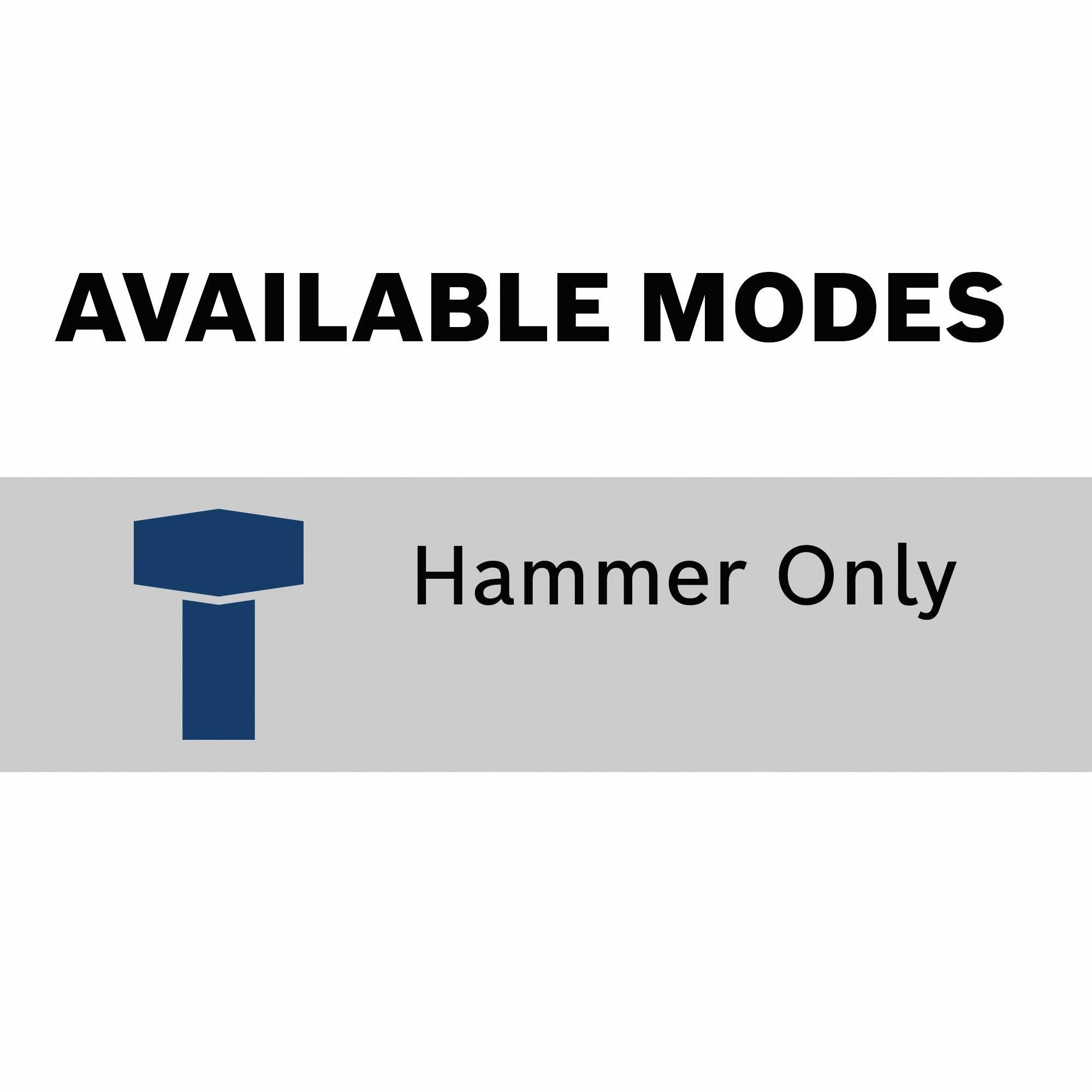 Available modes for the Bosch Brute Turbo breaker hammer: hammer only