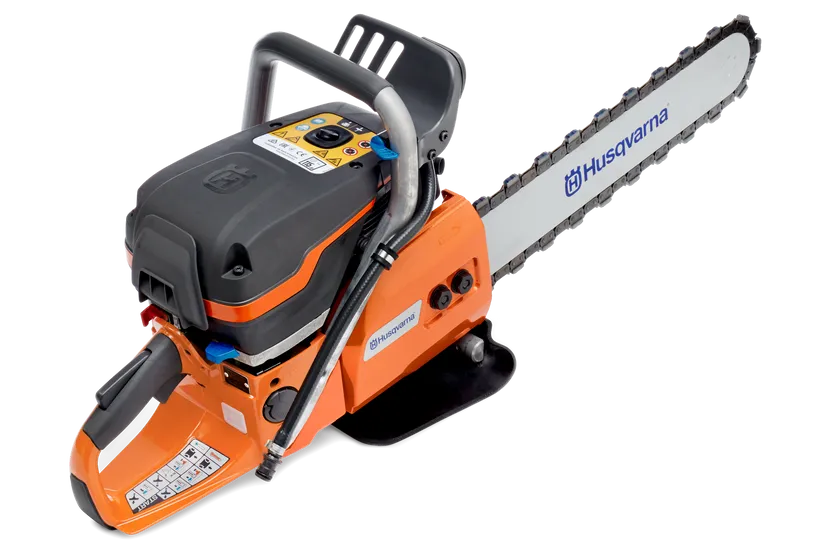 Husqvarna K 970 Chain concrete chain saw seen at an angle, with the handle frame