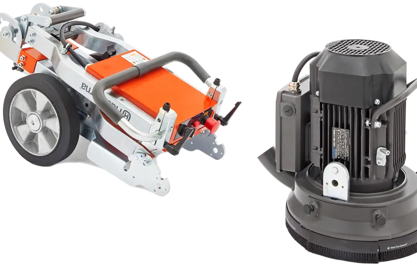 Husqvarna PG 280 floor grinder shown with its removable motor and grinding head unit