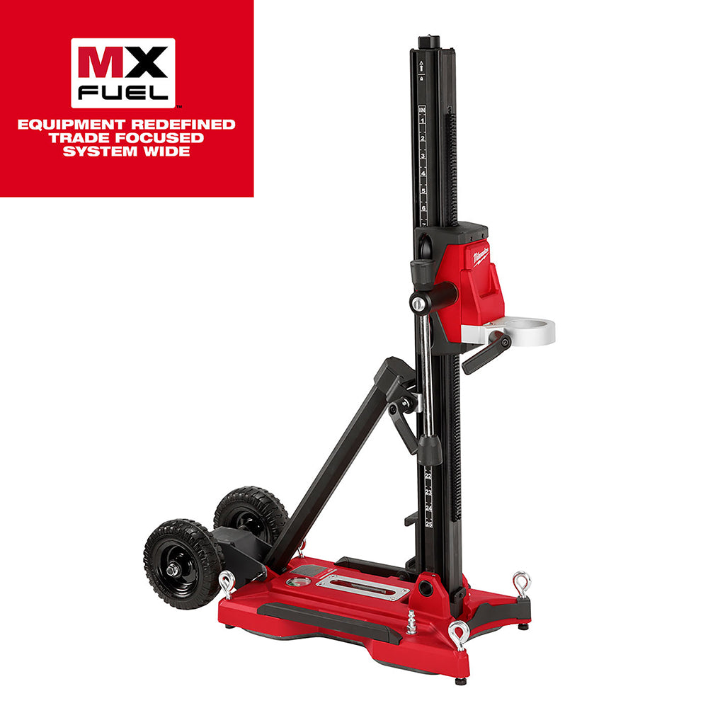 MX FUEL system graphic shown with the Milwaukee compact core drill stand