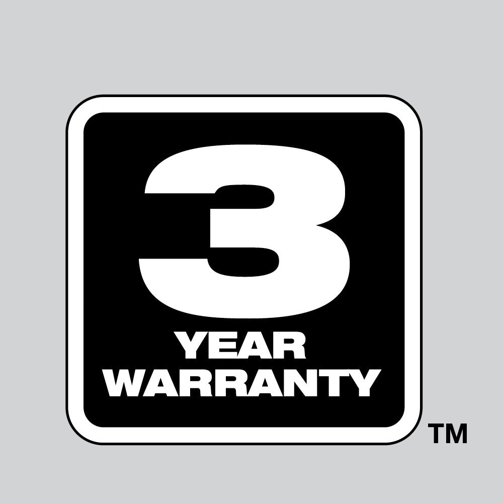 Milwaukee 3-year warranty logo