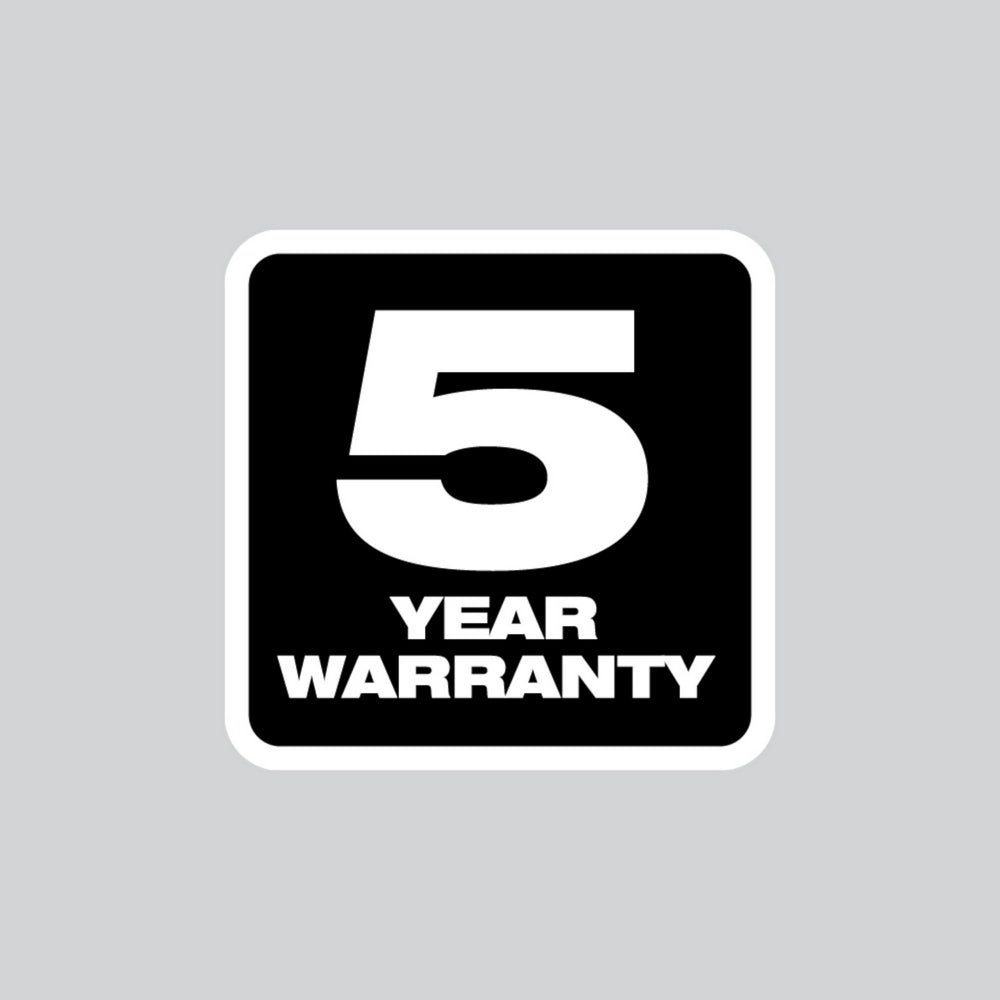 Milwaukee 5-year warranty logo