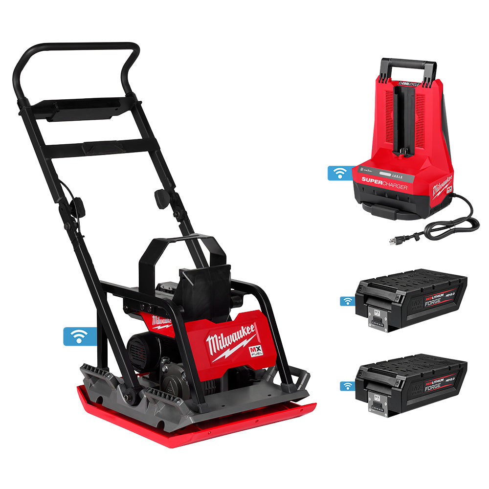 Milwaukee MX FUEL 20" Battery Plate Compactor Kit – 2 x HD12.0