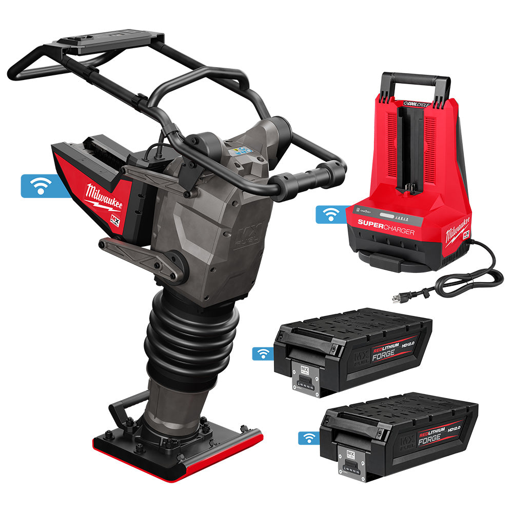 Milwaukee MX FUEL 70 kg Battery Tamping Rammer Kit – 2 x HD12.0